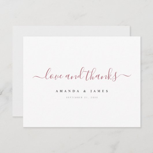 Einfache Elegante Moderne Skripterkennungen Dankeskarte (Vorne/Hinten)