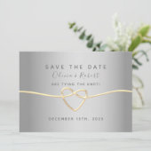 Einfache Elegante Moderne Skripthochzeit Save The Date (Stehend Vorderseite)