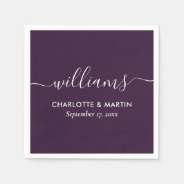 Einfache Elegante Moderne Skriptsprache Lila Hochz Serviette