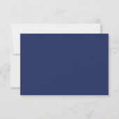 Einfache elegante moderne SkriptWedding RSVP Navy Karte (Rückseite)