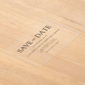 Einfache elegante moderne SkriptWedding Speichern  Acryleinladungen (Ablage )