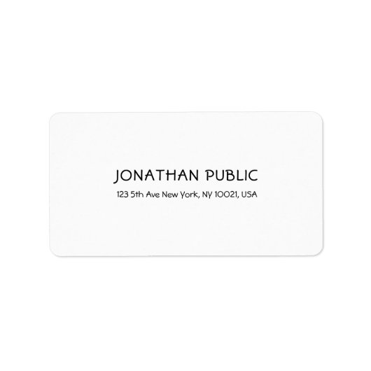 Einfache elegante, moderne Template White Address Adressaufkleber (Vorne)