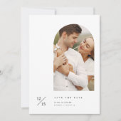Einfache Elegante Moderne Torbogen-Foto-Hochzeit Save The Date (Vorderseite)