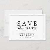 Einfache Elegante Moderne Typografie Save the Date (Vorderseite)