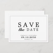 Einfache Elegante Moderne Typografie Save the Date (Vorne/Hinten)