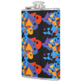 Einfache, elegante, moderne und farbenfrohe KUNST Flachmann (Links)