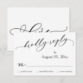 Einfache, elegante, moderne und freundliche Antwor RSVP Karte (Vorne/Hinten)