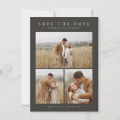 Einfache Elegante Moderne Vier Foto Save The Date (Vorderseite)