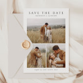 Einfache Elegante Moderne Vier Foto Save The Date
