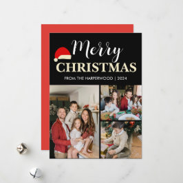 Einfache Elegante moderne Weihnachtsfamilie mit 3  Feiertagskarte