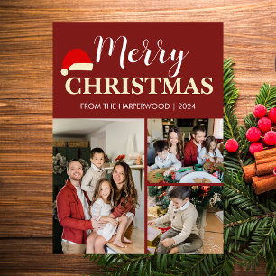 Einfache Elegante moderne Weihnachtsfamilie mit 3  Feiertagskarte