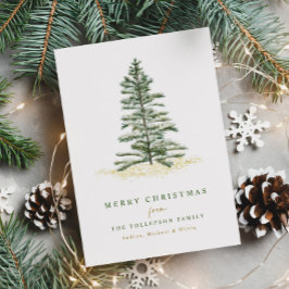 Einfache Elegante Moderner Weihnachtsbaum Feiertagskarte