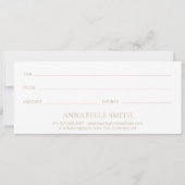 Einfache Elegante Modernes Gold-Geschenkgutschein (Rückseite)