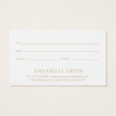 Einfache Elegante Modernes Gold-Geschenkgutschein (Rückseite)