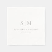 Einfache Elegante Monogram Couple Initials Wedding Serviette (Vorderseite)