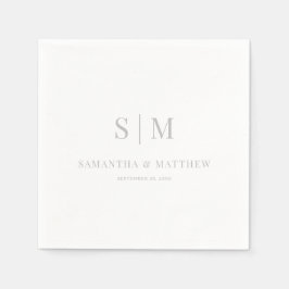 Einfache Elegante Monogram Couple Initials Wedding Serviette