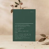 Einfache Elegante Monogram Emerald Green Wedding Einladung