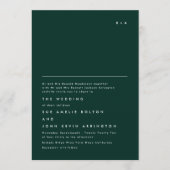 Einfache Elegante Monogram Emerald Green Wedding Einladung (Vorderseite)