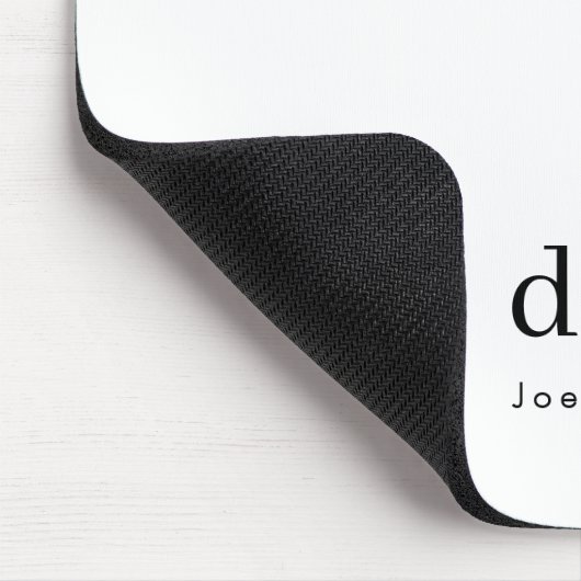 Einfache elegante Monogram Minimalistisch Schwarz Mousepad (Ecke)