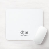 Einfache elegante Monogram Minimalistisch Schwarz Mousepad (Mit Mouse)
