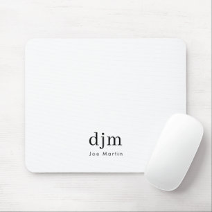 Einfache elegante Monogram Minimalistisch Schwarz  Mousepad