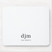 Einfache elegante Monogram Minimalistisch Schwarz Mousepad (Vorne)