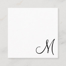 Einfache elegante Monogram modern Quadratische Visitenkarte