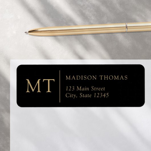 Einfache elegante Monogram-Rücksendeadresse