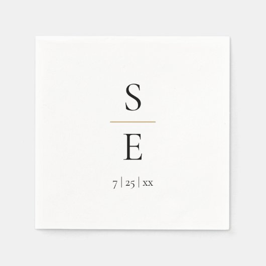 Einfache elegante Monogram Wedding Napkins Serviette (Vorderseite)