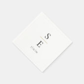 Einfache elegante Monogram Wedding Napkins Serviette (Ecke)