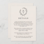 Einfache, elegante Monogramm-Details Begleitkarte (Vorne/Hinten)