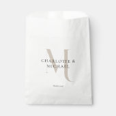 Einfache, elegante, monogramm Hochzeit Geschenktütchen (Vorderseite)