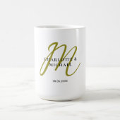 Einfache, elegante, monogramm Hochzeit Kaffeetasse (Mittel)