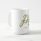 Einfache, elegante, monogramm Hochzeit Kaffeetasse (Vorderseite Links)