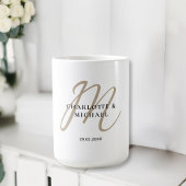 Einfache, elegante, monogramm Hochzeit Kaffeetasse