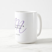 Einfache, elegante, monogramm Hochzeit Kaffeetasse (VorderseiteRechts)