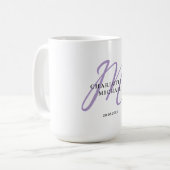 Einfache, elegante, monogramm Hochzeit Kaffeetasse (Vorderseite Links)