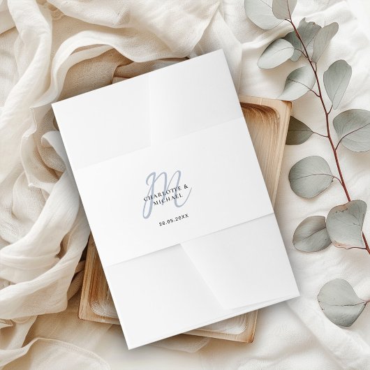 Einfache, elegante, monogramm Hochzeitsnapkins Einladungsbanderole