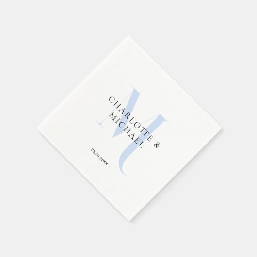 Einfache, elegante, monogramm Hochzeitsnapkins Serviette (Ecke)