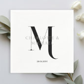 Einfache, elegante, monogramm Hochzeitsnapkins Serviette