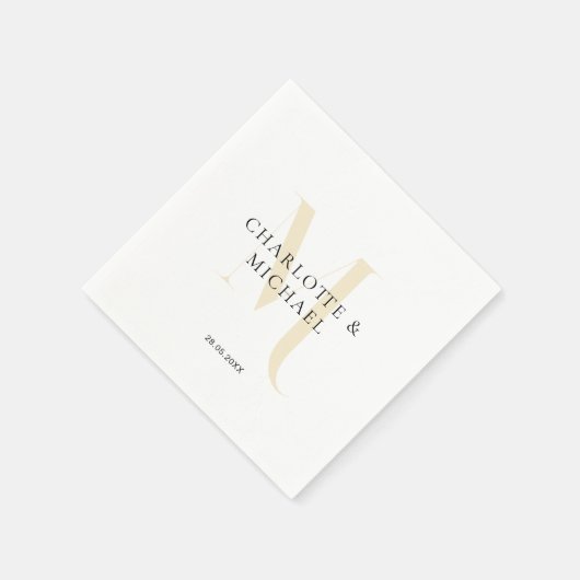 Einfache, elegante, monogramm Hochzeitsnapkins Serviette