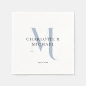 Einfache, elegante, monogramm Hochzeitsnapkins Serviette (Vorderseite)