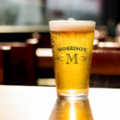 Einfache elegante Monogramm & Jahr Glas