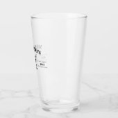 Einfache elegante Monogramm & Jahr Glas (Links)
