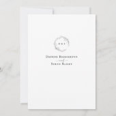 Einfache elegante Monogramm-Kranz rustikale Hochze Einladung (Rückseite)