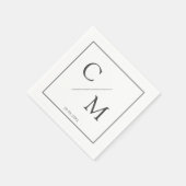 Einfache elegante Monogramm-Serviette Serviette (Ecke)