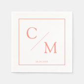 Einfache elegante Monogramm-Serviette Serviette (Vorderseite)