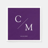 Einfache elegante Monogramm-Serviette Serviette (Vorderseite)