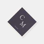 Einfache elegante Monogramm-Serviette Serviette (Ecke)