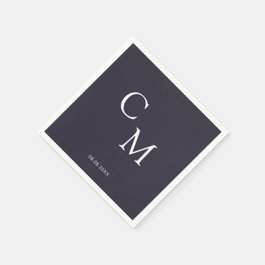 Einfache elegante Monogramm-Serviette Serviette (Ecke)